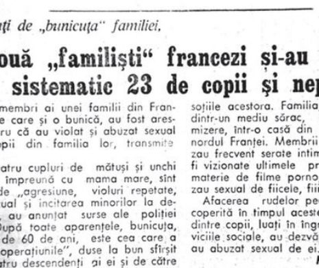 Clan de francezi onorabili, arestat că și-a violat nepoții și copiii | Memoria EVZ