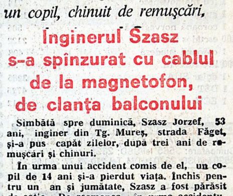 Un criminal s-a sinucis, pe balcon, cu cablul de la magnetofon | Memoria EVZ