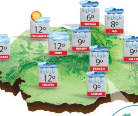Vremea ne surprinde din nou: la munte va ninge, în nordul Moldovei va fi lapoviță, în rest ploi | PROGNOZA METEO