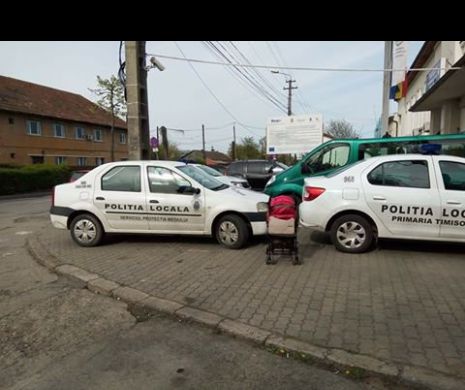 Polițiștii care au parcat pe trotuar, AMENDAȚI la cererea expresă a primarului