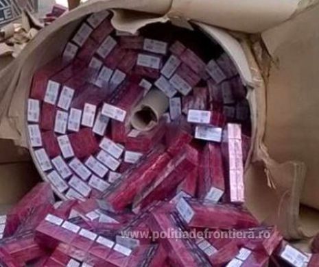 TIR plin cu țigări oprit la frontieră. Aproape 200.000 de pachete de Marlboro erau ascunse în tamburi de hârtie
