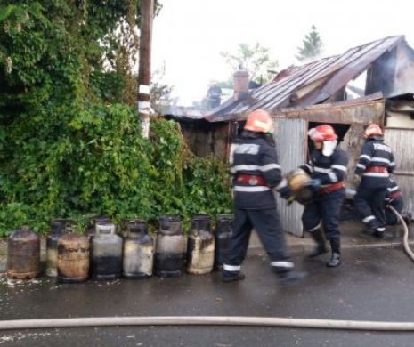 Incendiu în Chitila, în apropierea unui centru de butelii