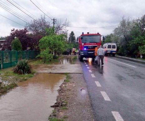 Mai multe curţi şi locuinţe inundate în urma unor ploi torențiale