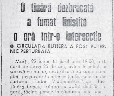 O fată în pielea goală a fumat liniștită, o oră, în mijlocul Iașiului | MEMORIA EVZ