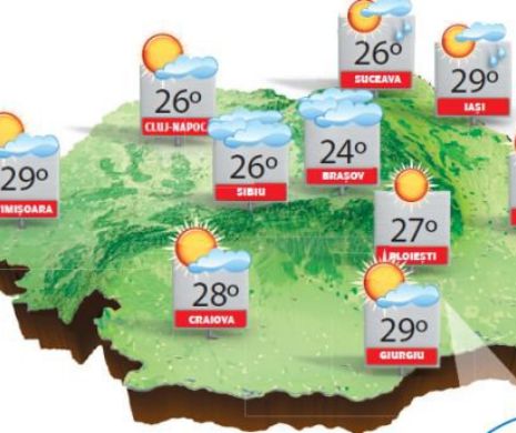 Temperaturi generoase, dar precipitațiile însoțite de descărcări electrice ne dau târcoale | PROGNOZA METEO