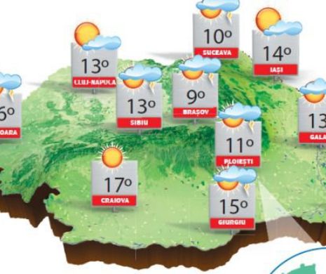 Vreme cu temperaturi scăzute, ploi moderate cantitativ și precipitații mixte la munte | PROGNOZA METEO