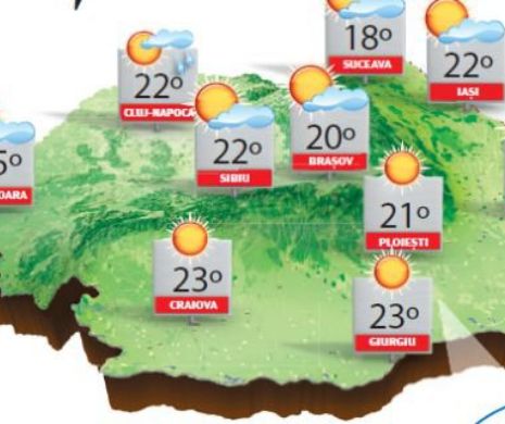 Vreme frumoasă, dar cu cer variabil în regiunile intracarpatice, la deal şi la munte | PROGNOZA METEO