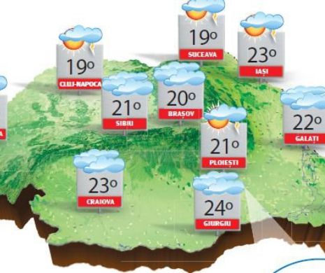 Vreme instabilă în mai multe zone, dar cu temperaturi apropiate de mediile perioadei | PROGNOZA METEO