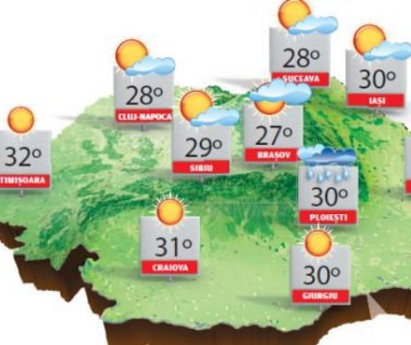 Vreme predominant frumoasă și călduroasă, cu cer variabil și înnorări trecătoare | PROGNOZA METEO