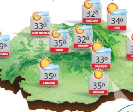 Valul de căldură și discomfortul termic se vor simți mai ales în vestul, sudul și central țării | PROGNOZA METEO