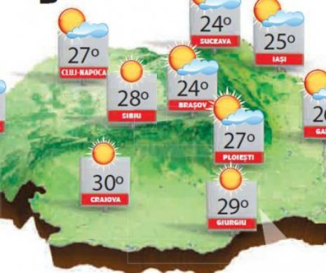 Vreme frumoasă, dar din peisaj nu lipsesc reprizele de ploaie și chiar grindina | PROGNOZA METEO
