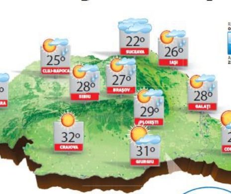 Vremea va fi în general instabilă, local va cădea grindină, dar peste tot va fi cald | PROGNOZA METEO