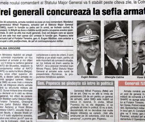 Cei trei generali care voiau să conducă Armata