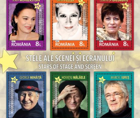 Șase actori de top, „imortalizați” în timbre cu valoare de 8 lei