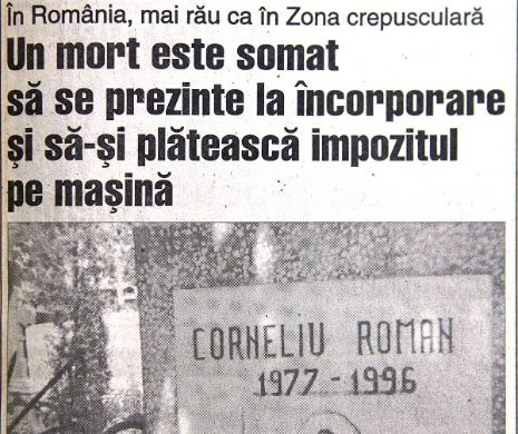 Mortul chemat în Armată și dator la Fisc