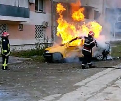PERICOL la Tulcea. INCENDIU între blocuri