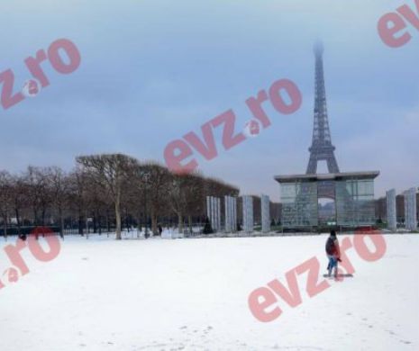 Parisul, cuprins de o FURTUNĂ DE ZĂPADĂ! Turnul Eiffel a fost ÎNCHIS