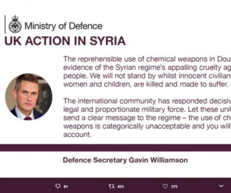 RĂZBOI în SIRIA. Cu ce a contribuit Marea Britanie la ATACURI. FOTO