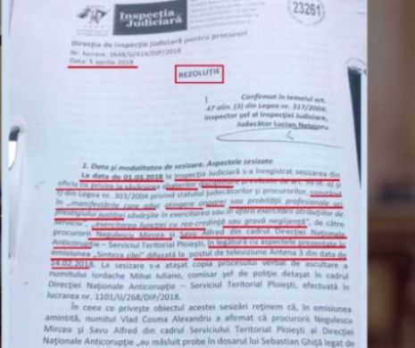Document EXPLOZIV al Inspecției Judiciare despre DNA Ploiești