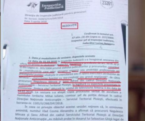 Lovitură DEVASTATOARE pentru unitatea de elită a DNA! Documentul EXPLOZIV al Inspecției Judiciare