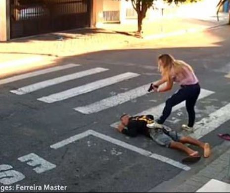 Mama-polițist care a împușcat agresorul în poarta școlii, declarată eroină