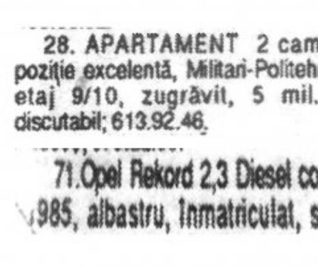 1993. Anul în care îţi cumpărai o garsonieră cu patru televizoare şi un apartament costa cât o dubă veche