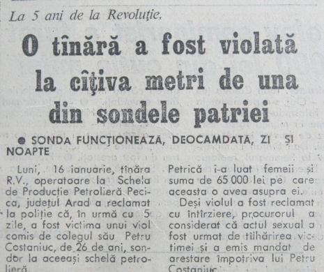 O tînără a fost violată la cîțiva metri de una din SONDELE PATRIEI. Memoria EvZ