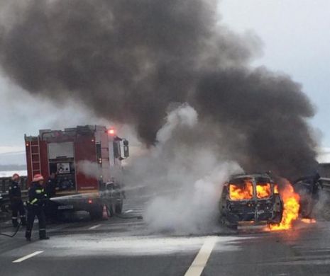 Accident MORTAL lângă Deva. Unul dintre autoturisme a luat FOC