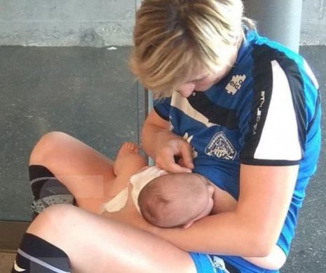 INCREDIBIL. O handbalistă românca a fost surprinsă în timp ce alăpta în pauza unui meci