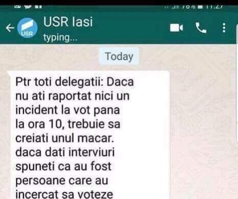 Mesaj Ciudat Venit Din Partea Usr Iasi Observatorii Din SecÅ£iile De Votare Sunt IndemnaÅ£i SÄƒ Inventeze Incidente Pentru A Discredita Referendumul Usr Iasi SusÅ£ine CÄƒ E O Stire FalsÄƒ Evenimentul Zilei