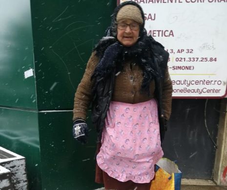 Iarna a pus stăpânire pe țară. Tanti Cornelia, bătrâna care muncește pe viscol pentru domnii cu mașini argintii
