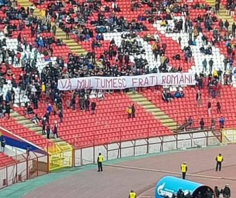 REACȚIE. Mesajul SURPRINZĂTOR pe care sârbii l-au dedicat românilor, pe „Maracana” din Belgrad