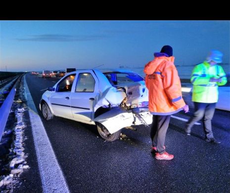 ACCIDENT cu trei victime, între care o FETIȚĂ de 4 ani, pe Autostrada A2. Trafic restricționat