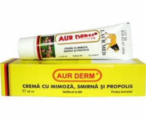 ANMDM, AVERTISMENT! produsul AUR DERM CREMĂ CU MIMOZĂ, SMIRNĂ ȘI PROPOLIS, Nu este ceea ce spun producătorii