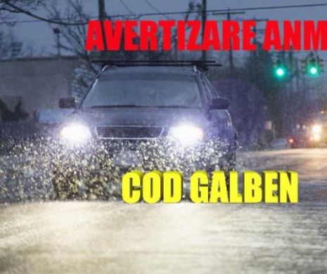 METEO. Avertizare ANM de Cod GALBEN pentru patru JUDEŢE
