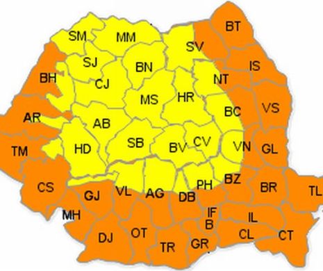 METEO. Iarna NU s-a terminat. COD PORTOCALIU de NINSORI și VISCOL. ANM, în alertă