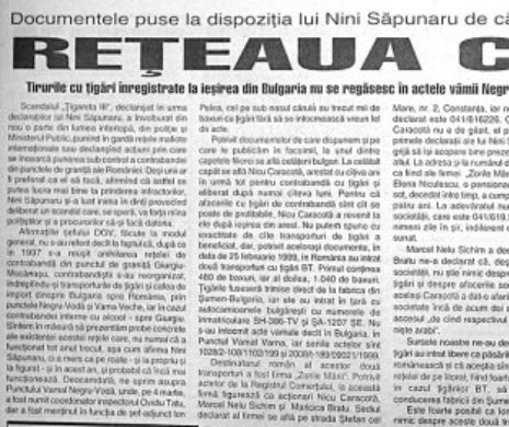 Documentele vameşiilor bulgari au scos la iveală REŢEAUA CARACOTĂ