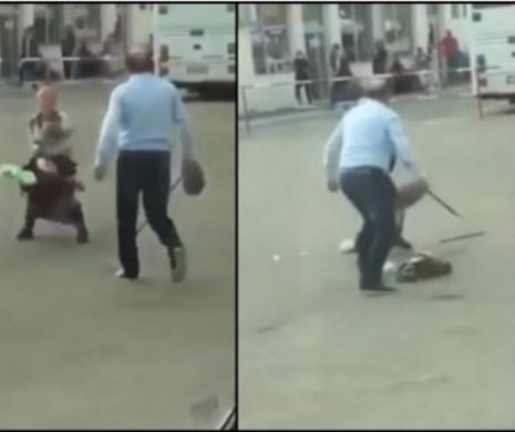 Femeie cu copil în brațe bătută de un șofer, în autogara din Zalău - video