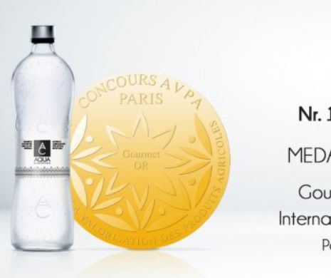 Medalie de aur la Concursul Internațional ”Gourmet Waters” pentru AQUA Carpatica minerală naturală, natural carbogazoasă. Gustul purității, recunoscut la nivel internațional
