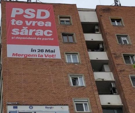 Mesh-ul cu ”PSD te vrea sărac”, rămâne afișat