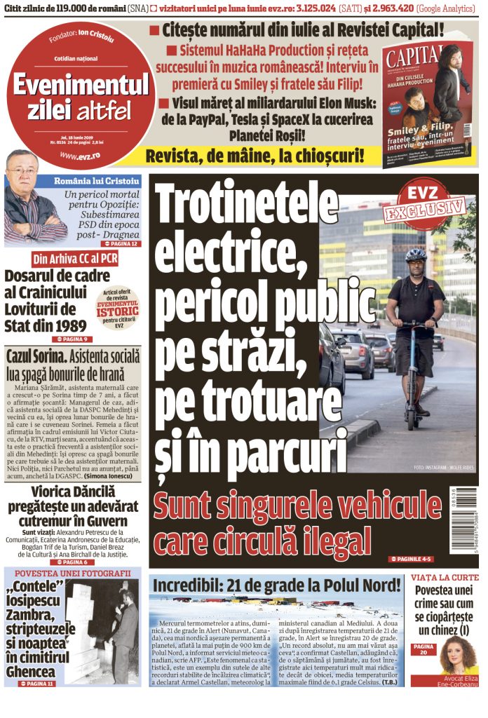 Joi, 18 iulie. Principalele subiecte din Evenimentul zilei