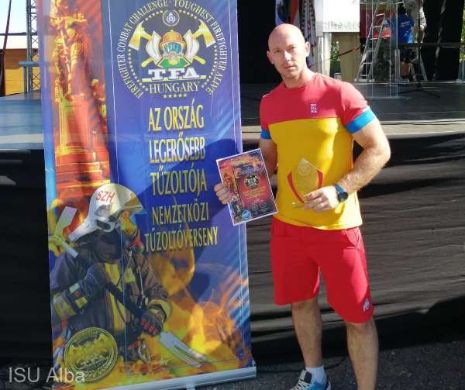 Un pompier român, locul II la concursul „Cel mai puternic pompier”