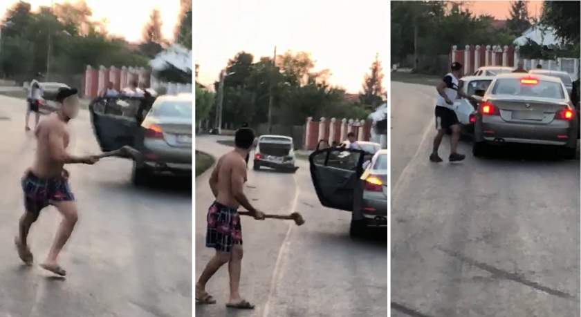 Bătaie cu bâte și topoare în mijlocul străzii. Răfuială între zeci de inși în Ilfov