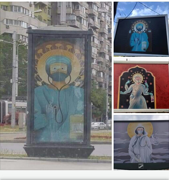 Scandal! Ce se află în spatele afișelor cu ”icoane cu medici”, apărute prin orașe