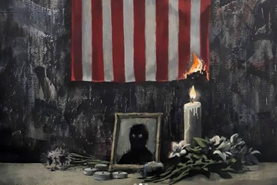 Bansky a realizat o lucrare-manifest, în contextul protestelor din SUA: „Este o problemă a albilor” | FOTO