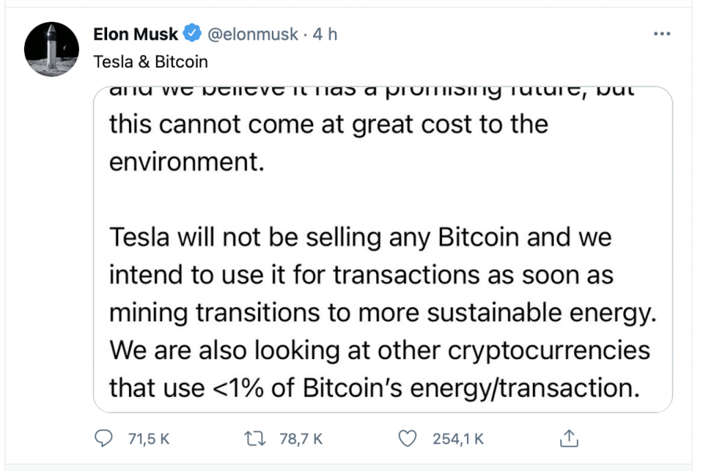 Elon Musk dă o lovitură Bitcoin! Scădere masivă după anunțul fondatorului Tesla