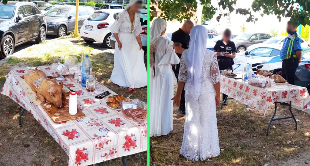 Paranghelie în fața unui cunoscut hotel din Mamaia. Rromii s-au distrat cu purcel la proțap și manele la maxim