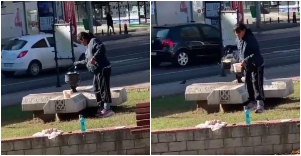 Ireal! O femeie folosește pe post de aragaz Flacăra Veșnică din Iași. Imaginile fac înconjurul internetului. VIDEO