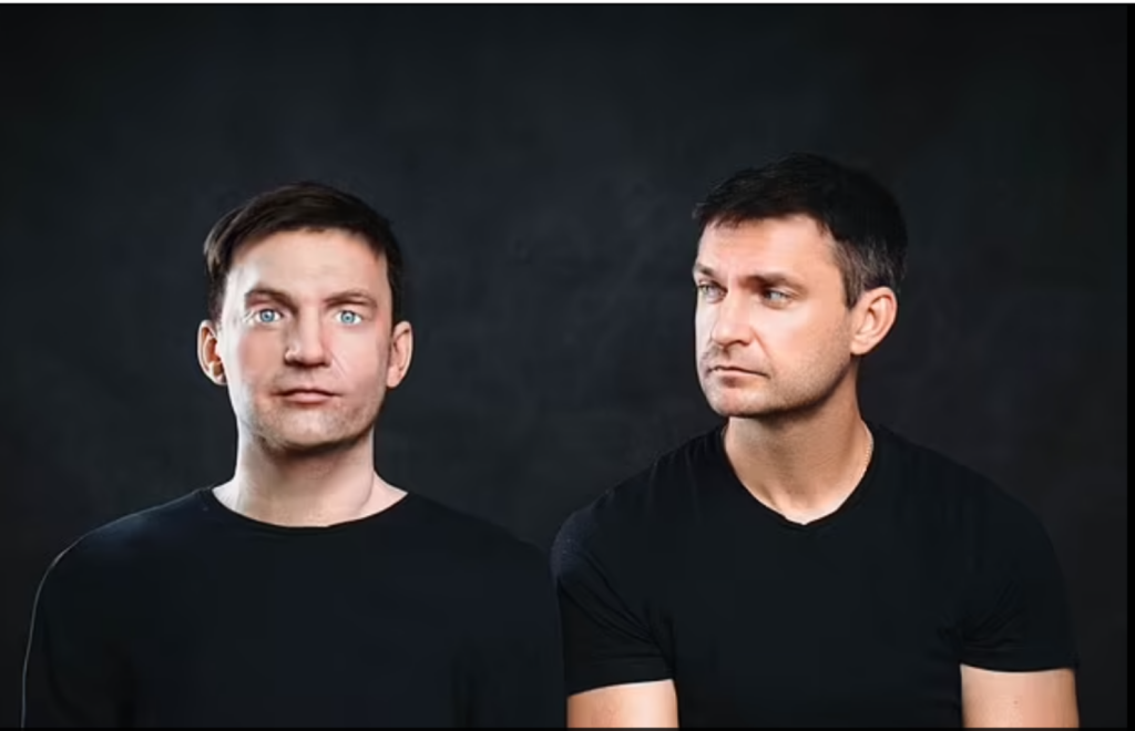 O companie caută voluntari care să-și împrumute fața unor roboți umanoizi. Plătește o avere pentru acest lucru