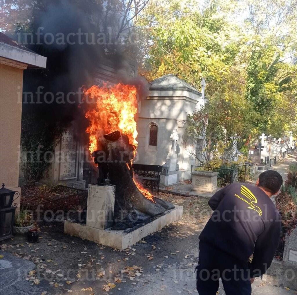 Mormântul Florinei Cercel a ars ca o torță, pe Aleea Artiștilor de la Bellu